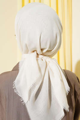 Düz Flamu Cotton Eşarp Bej - Başörtüsü