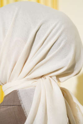 Düz Flamu Cotton Eşarp Bej - Başörtüsü