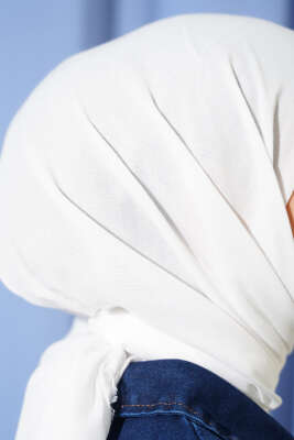 Düz Flamu Cotton Eşarp Kırık Beyaz - Başörtüsü