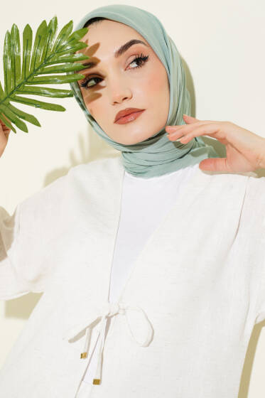 Düz Flamu Cotton Eşarp Mint - Başörtüsü