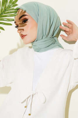 Düz Flamu Cotton Eşarp Mint - Başörtüsü