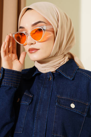 Düz Flamu Cotton Eşarp Nohut - Başörtüsü