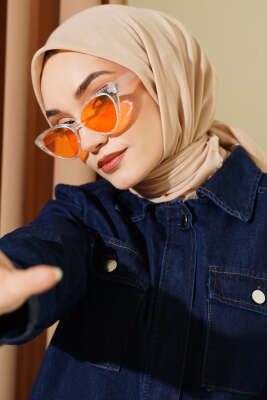 Düz Flamu Cotton Eşarp Nohut - Başörtüsü