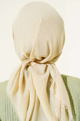 Düz Flamu Cotton Eşarp Şampanya - Başörtüsü