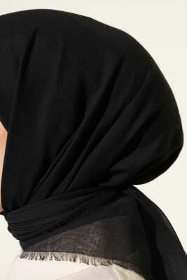 Düz Flamu Cotton Eşarp Siyah - Başörtüsü