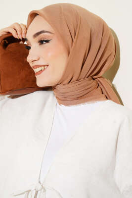 Düz Flamu Cotton Eşarp Sütlü Kahve - SİNEM EŞARP
