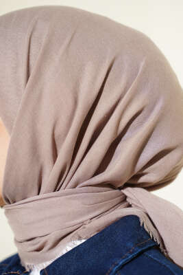 Düz Flamu Cotton Eşarp Vizon - Başörtüsü