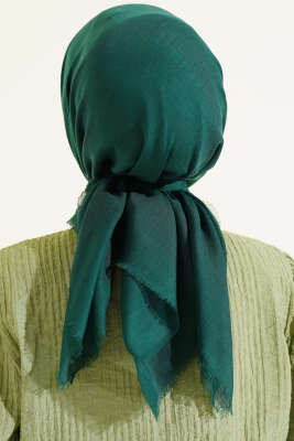 Düz Flamu Cotton Eşarp Zümrüt - Başörtüsü