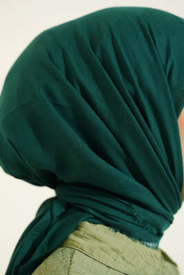 Düz Flamu Cotton Eşarp Zümrüt - Başörtüsü