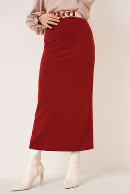 Düz Kiremit Kalem Etek - Uzun Etek