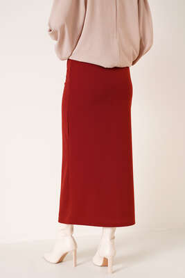 Düz Kiremit Kalem Etek - Uzun Etek