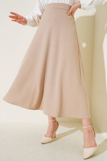 Düz Kloş Etek Bej - Etek
