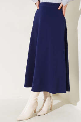Düz Kloş Etek Lacivert - Uzun Etek