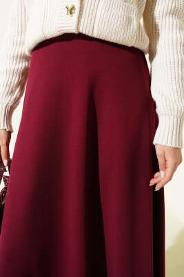 Düz Kloş Etek Mürdüm - Etek