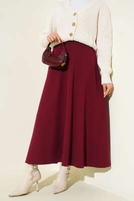 Düz Kloş Etek Mürdüm - TEGOE