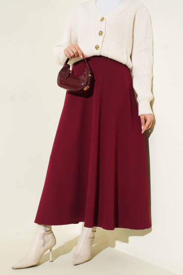 Düz Kloş Etek Mürdüm - Günün Seçilenleri