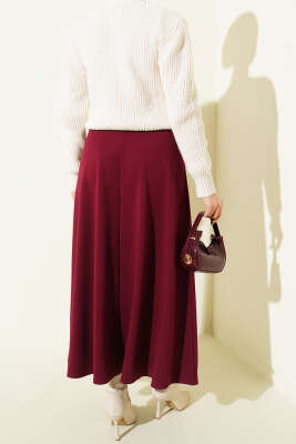 Düz Kloş Etek Mürdüm - Yılın Fırsatı