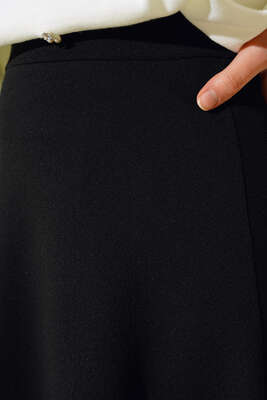 Düz Kloş Etek Siyah - Uzun Etek