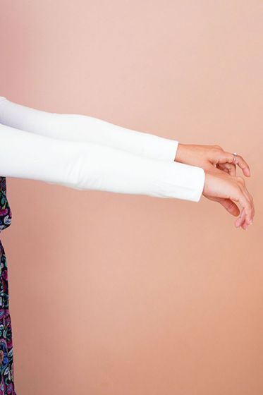 Düz Model Krem Tesettür Kolluk - Kolluk