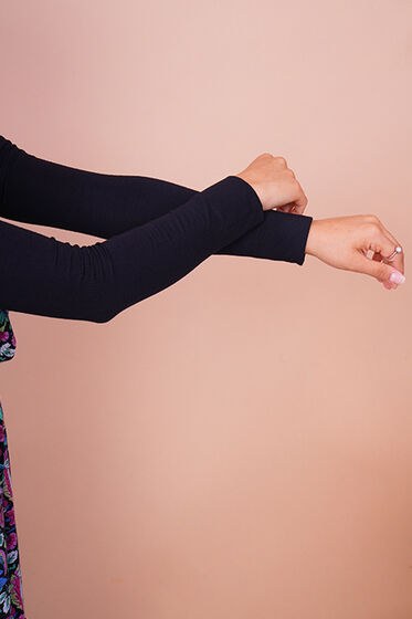 Düz Model Siyah Tesettür Kolluk - Kolluk