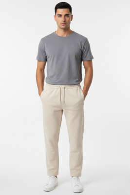 Düz Paça Baskılı Erkek Eşofman Altı Kemik - Erkek Eşofman Alt