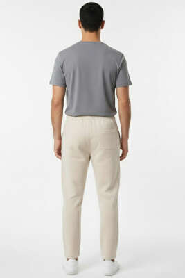 Düz Paça Baskılı Erkek Eşofman Altı Kemik - Erkek Eşofman Alt