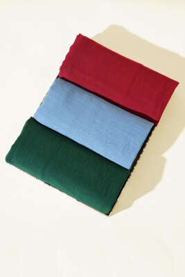 Düz Pamuk 3'lü Eşarp Seti Asorti 2 - MODA KAŞMİR