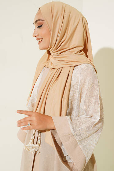Düz Penye Şal Latte - Düz Şal