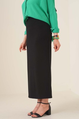 Düz Siyah Kalem Etek - Uzun Etek