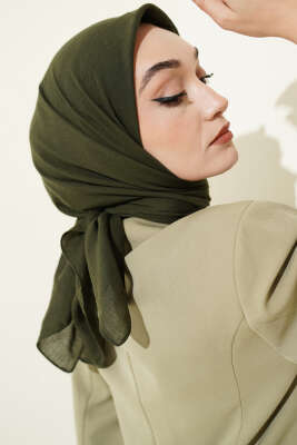 Düz Soft Eşarp Haki - Başörtüsü