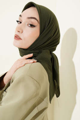 Düz Soft Eşarp Haki - Başörtüsü