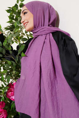 Düz Soft Kraş Şal Menekşe - Başörtüsü