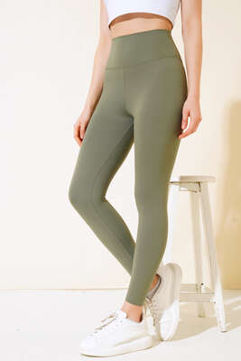 Düz Sporcu Tayt Çağla Yeşili - Kadın Giyim Modelleri