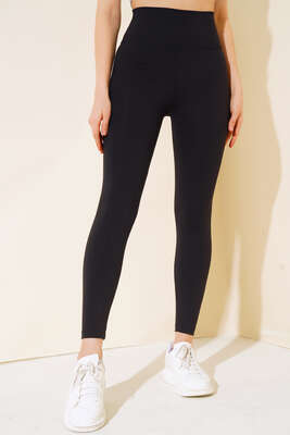 Düz Sporcu Tayt Siyah - Kadın Giyim Modelleri