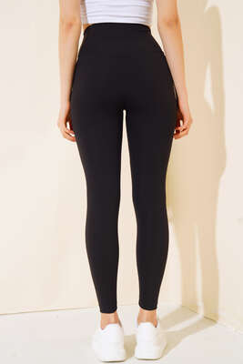 Düz Sporcu Tayt Siyah - Kadın Giyim Modelleri