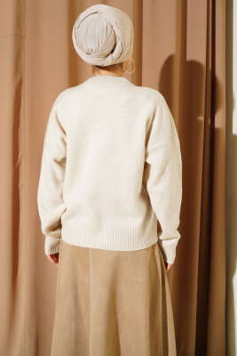 Düz Yumoş Triko Kazak Taş - Triko Kazak