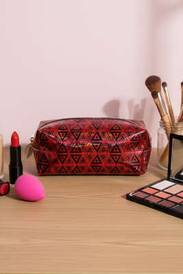 Desenli Dikdörtgen Makyaj Çantası Asorti 2 