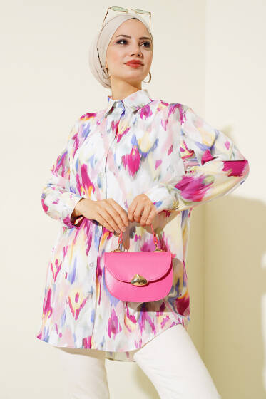 Ebru Desen Salaş Gömlek Fuşya - Gömlek