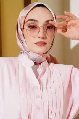 Ebruli Çiçek Desenli Eşarp Taba - Başörtüsü