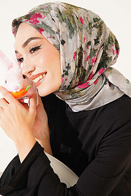 Ebruli Desenli Eşarp Nefti - Başörtüsü