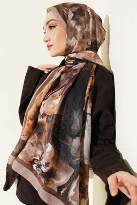 Ebruli Flowers Soft Şal Latte - MODA KAPRİS