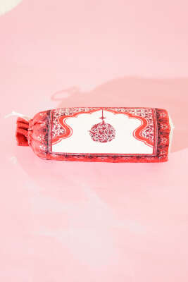 Ebruli Motifli Keseli Seccade Kırmızı - SECCADE