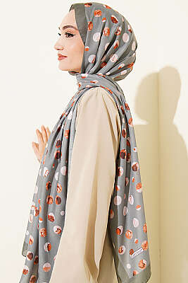 Ebruli Puantiye Desen Şal Haki - Başörtüsü
