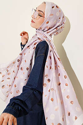 Ebruli Puantiye Desen Şal Taş - ECENUR