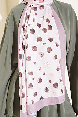 Ebruli Puantiye Desen Şal Vizon - Başörtüsü