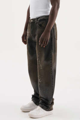 Efektli Baggy Erkek Kot Pantolon Antrasit - Erkek Pantolon