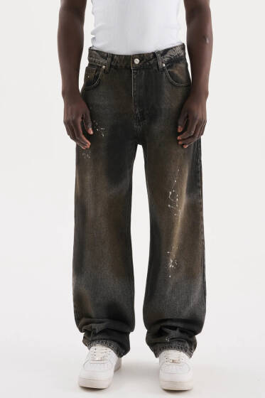 Efektli Baggy Erkek Kot Pantolon Antrasit - Erkek Pantolon