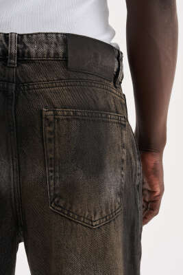 Efektli Baggy Erkek Kot Pantolon Antrasit - Erkek Pantolon