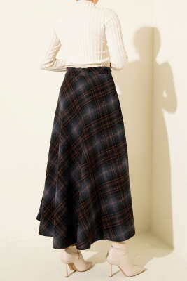 Ekose Desenli Kloş Kaşe Etek Parlement - Etek