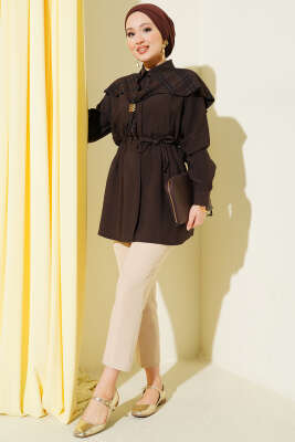 Ekose İzci Yakalı Gömlek Acı Kahve - Gömlek